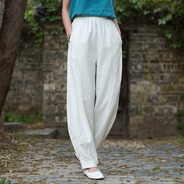 Women Linen and Cotton Lantern Style Pants