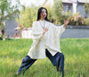 Women Retro Chinese Kung Fu Style Linen and Cotton Long Sleeve Loose Shirt