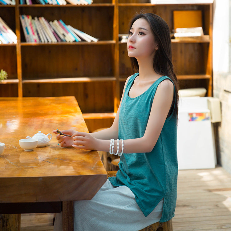 Women Simple Casual Cupro Fibre Tank