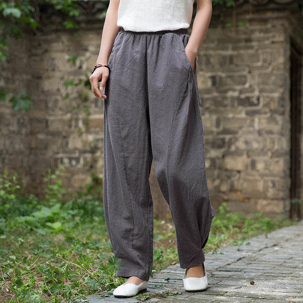 Women Linen and Cotton Lantern Style Pants