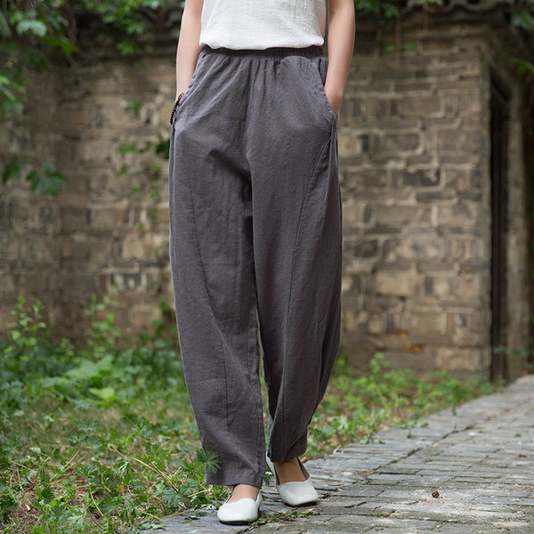 Women Linen and Cotton Lantern Style Pants