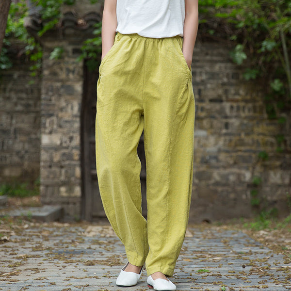 Women Linen and Cotton Lantern Style Pants