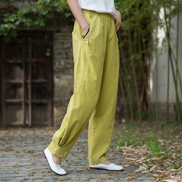 Women Linen and Cotton Lantern Style Pants