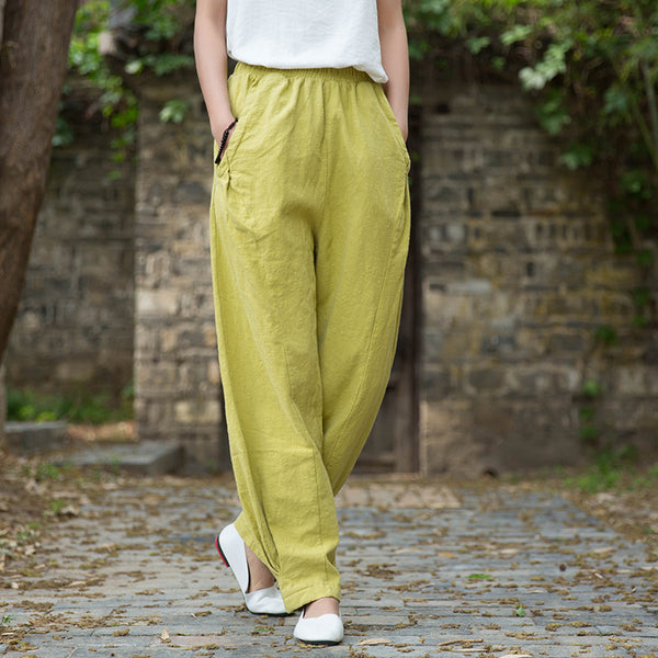 Women Linen and Cotton Lantern Style Pants