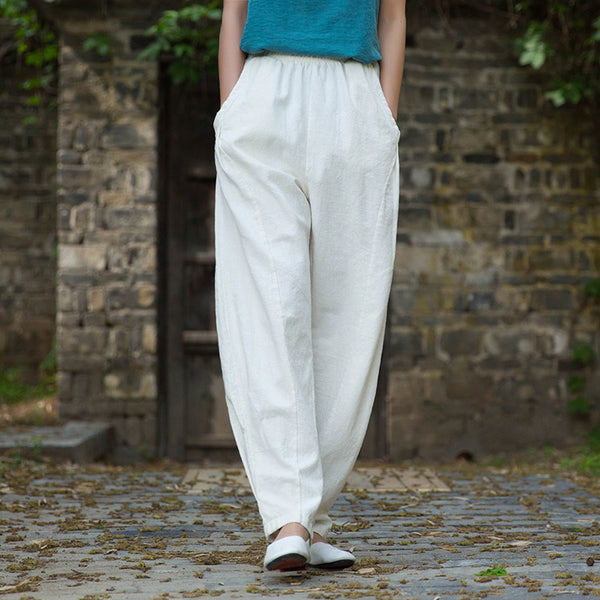 Women Linen and Cotton Lantern Style Pants