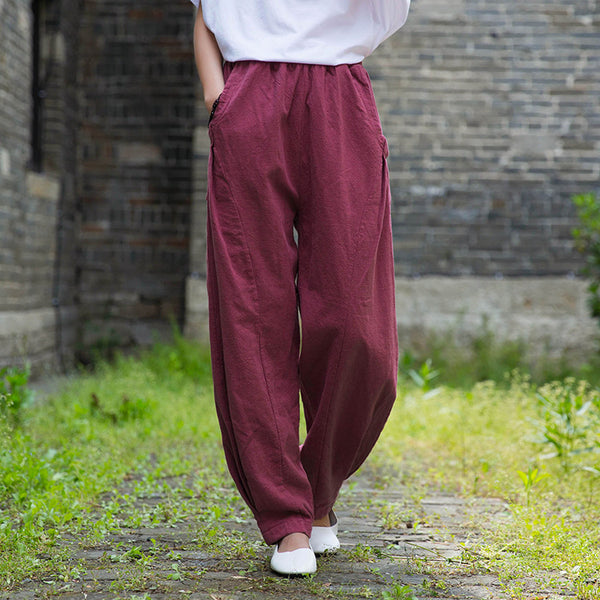 Women Linen and Cotton Lantern Style Pants