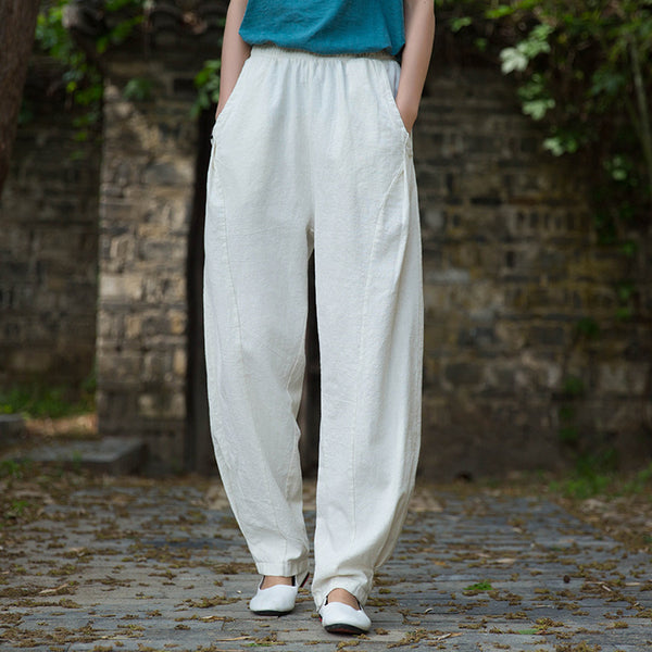 Women Linen and Cotton Lantern Style Pants