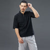 Men Modern Aisian Style Linen and Cotton Top Buckle Short Sleeve T-shirt