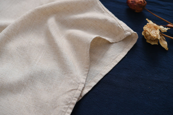 Women Retro Style Linen and Cotton Round Necked Cardigan