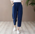 Women Retro Casual Style Linen and Cotton Lantern Cropped Pants