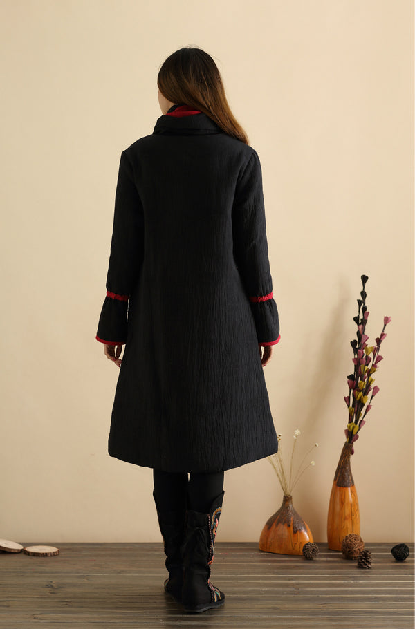 Women New Style Linen and Cotton Quilted Coat