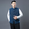 Men Asian Style Pure Color Linen and Cotton Vest  (Inner with Velvet)