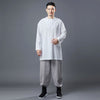 Men Classic Style Linen and Cotton Long Sleeve Tunic Shirt