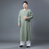 Men Modern Asian Style Linen Long Sleeve Round Neck Cheongsam