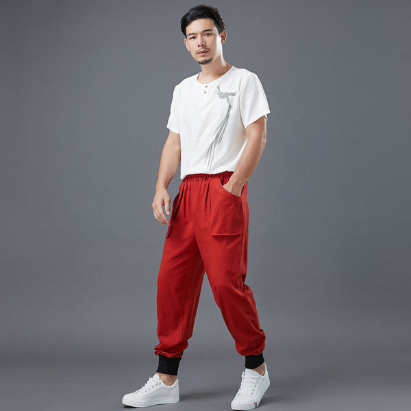 Men New Style Front Big Pocket Jogger Pants