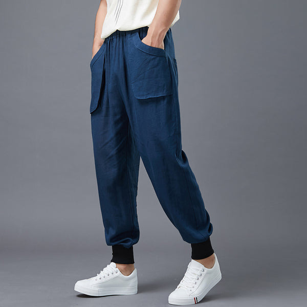 Men New Style Front Big Pocket Jogger Pants