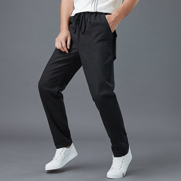 Men Casual Back Big Pockets New Style Linen Pants