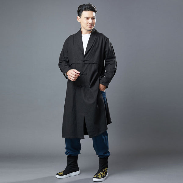 Men Retro Classic Style Linen and Cotton Coat