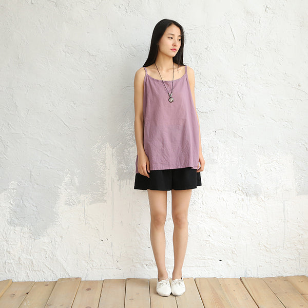 Women Loose Cotton and Linen Vest