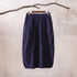 Women Linen and Cotton Bud Midi Skirt