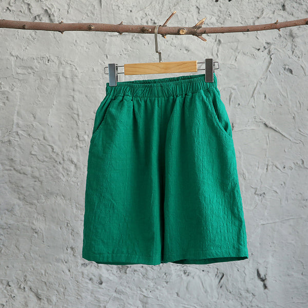 Women Loose Leisure Linen and Cotton Short