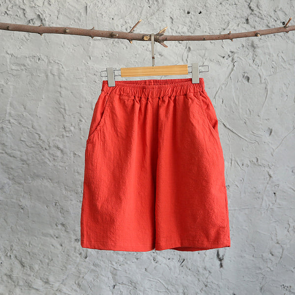 Women Loose Leisure Linen and Cotton Short