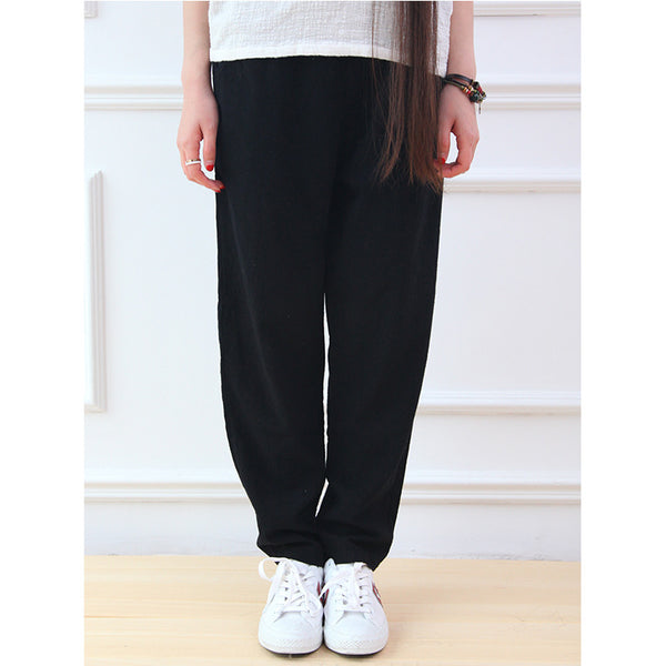 Women Soft Linen and Cotton Casual Pants