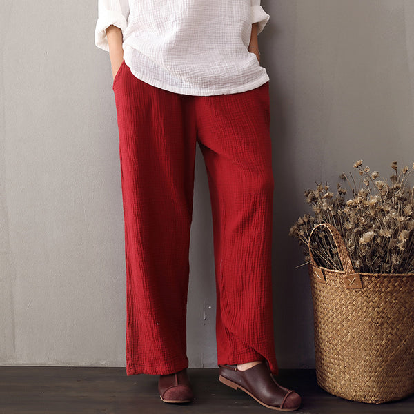 Women Loose Linen and Cotton Pants