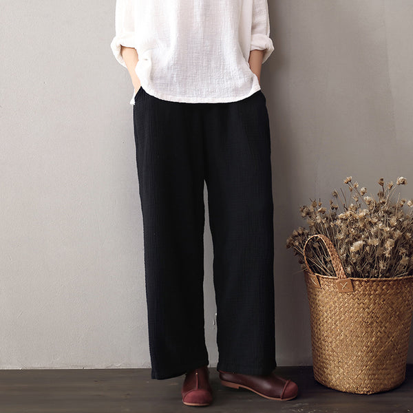 Women Loose Linen and Cotton Pants