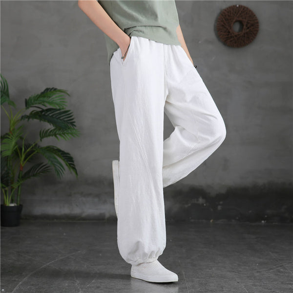 2021 Autumn NEW! Women Sport Style Lantern Leisure Linen and cotton Pants