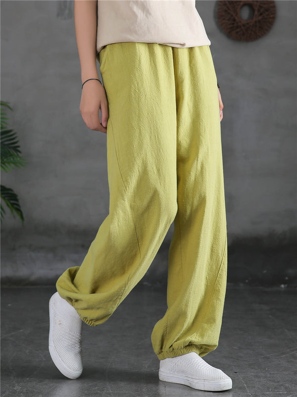 2021 Autumn NEW! Women Sport Style Lantern Leisure Linen and cotton Pants