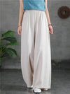 Women Linen and Cotton Light Soft Wide Leg Opening Pants