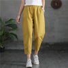 Women Linen and Cotton Loose Comfort Cropped Pants