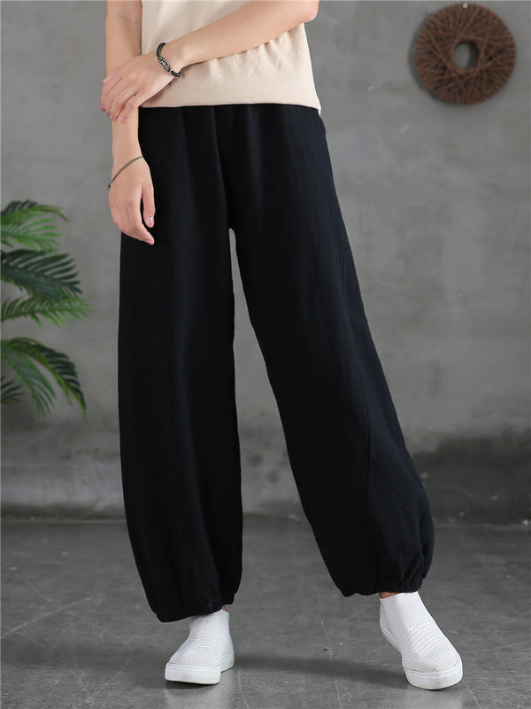 2021 Autumn NEW! Women Sport Style Lantern Leisure Linen and cotton Pants