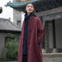 Women Modern Style Middle Length Linen and Cotton Quilted Stand Collar Coat