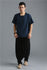 Men Casual Pure Color Loose Cotton and Linen Hanging Crotch Dancing Pants