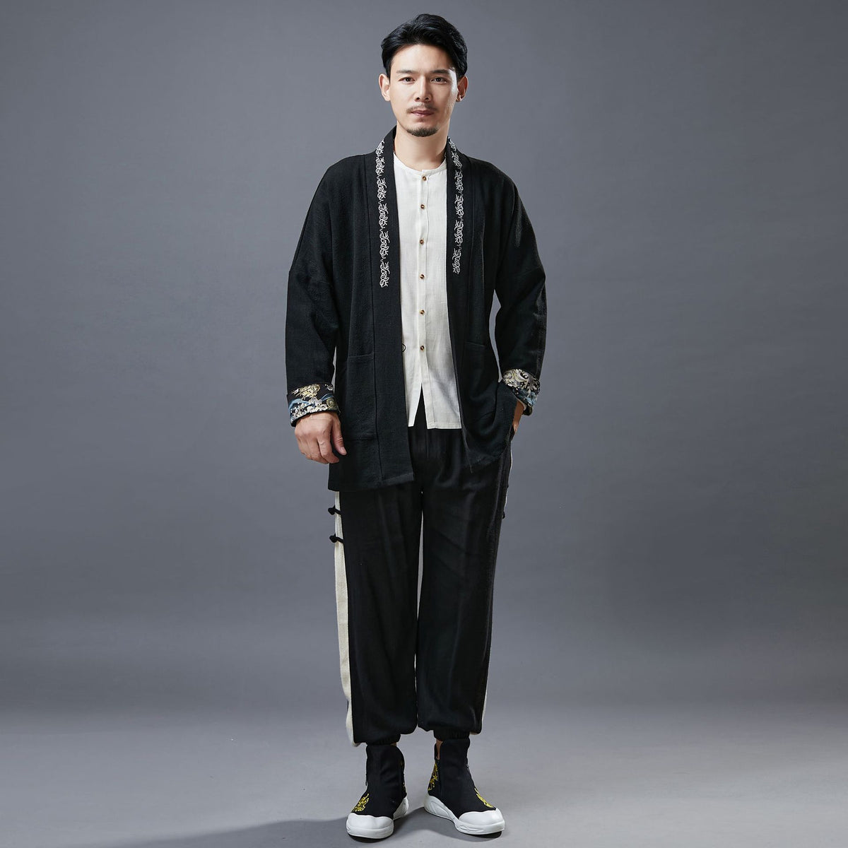 Men Asian Style Linen and Cotton Short Jacket