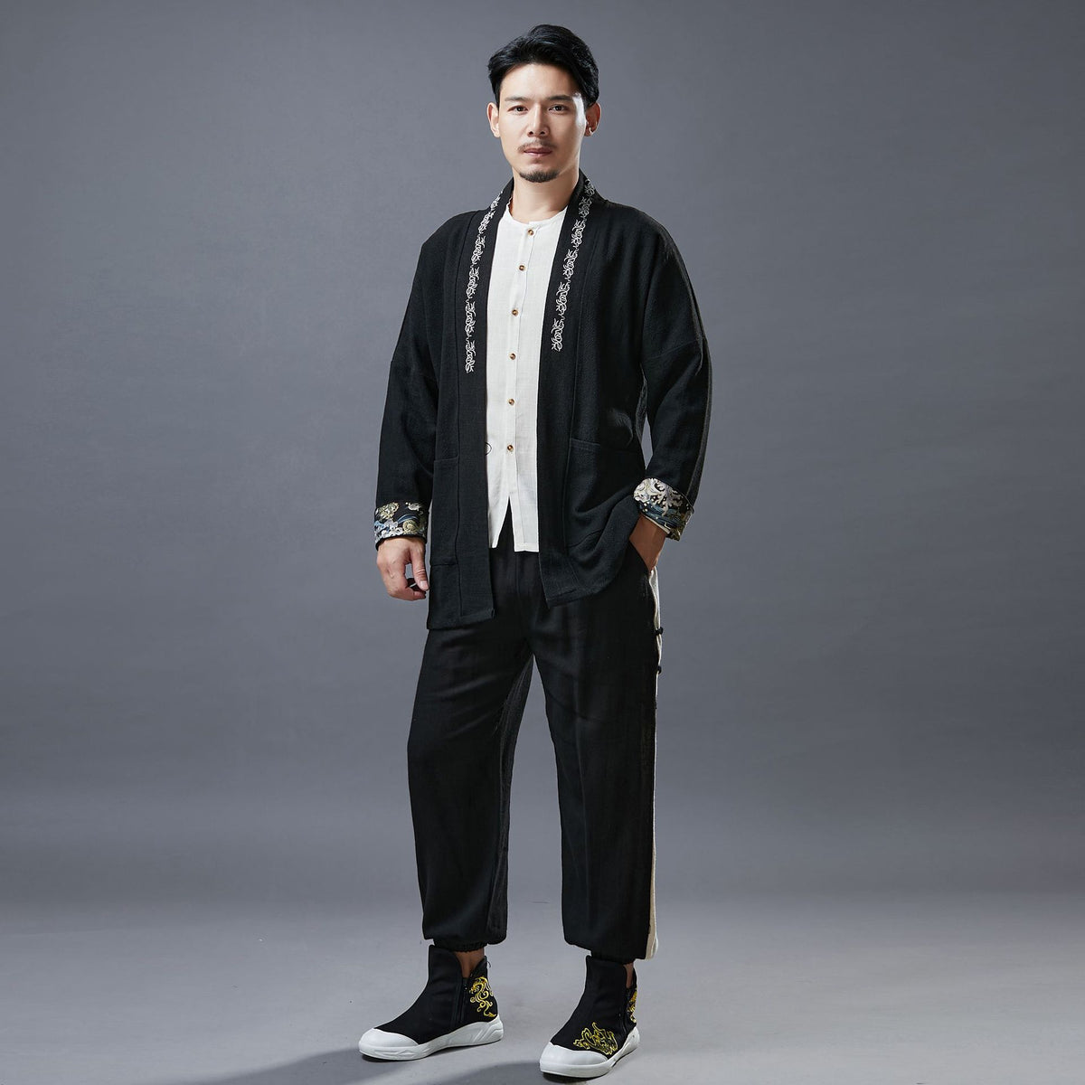 Men Asian Style Linen and Cotton Short Jacket