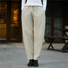 Women Wrinkle Linen and Cotton Lantern Pants With Velvet Inside