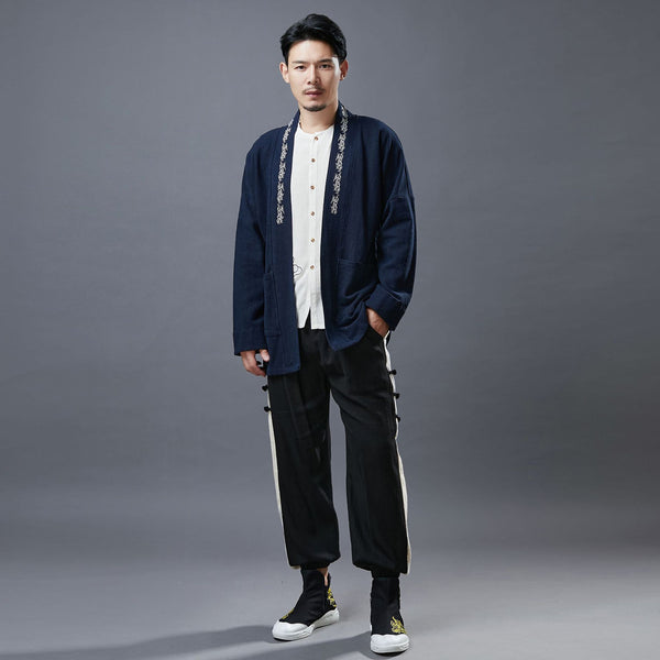 Men Asian Style Linen and Cotton Short Jacket