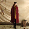 Women/Men Retro Style Long Buckle Linen and Cotton Quilted Coat