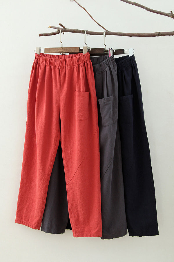 Women Casual Linen and Cotton Pants