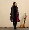 Women Retro Style Long Loose Linen and Cotton Quilted Coat