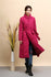 Women Asian Style Diagonal Buckle Long Length Linen and Cotton Quilted Coat