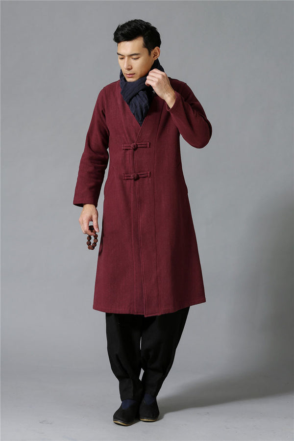 Men Retro Hanfu Style Linen and Cotton Jacket