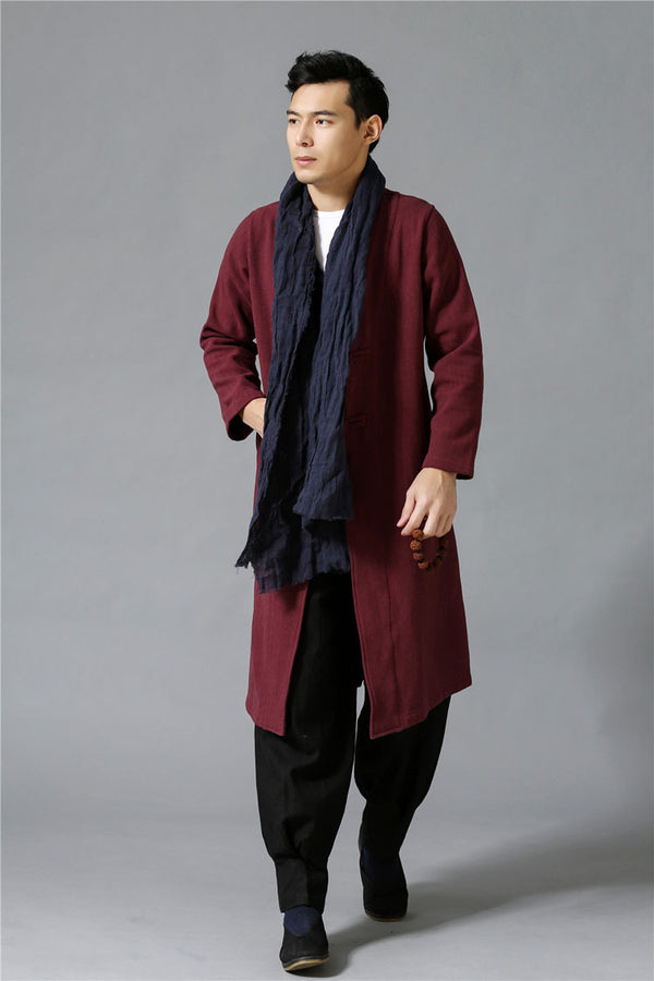 Men Retro Hanfu Style Linen and Cotton Jacket