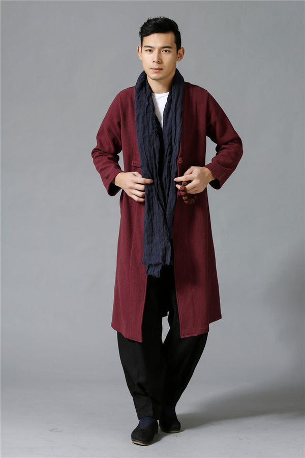 Men Retro Hanfu Style Linen and Cotton Jacket