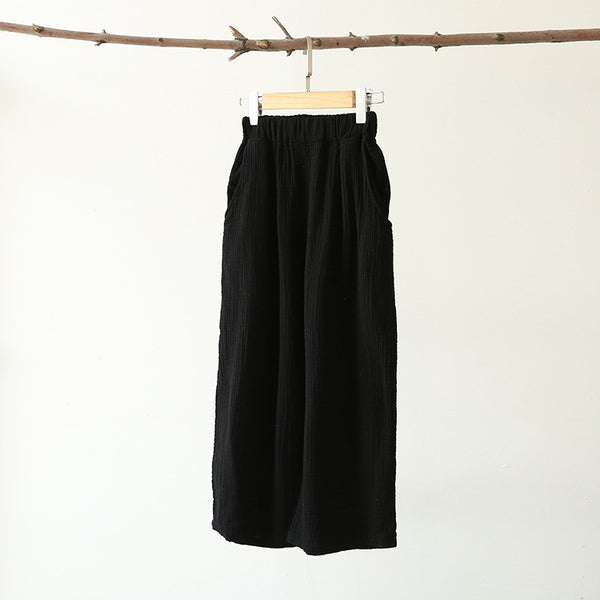 Women Loose Leisure Wide Leg Cropped Pants