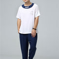 Men Asian Retro Style Round Neck Linen and Cotton Short Sleeve Tops