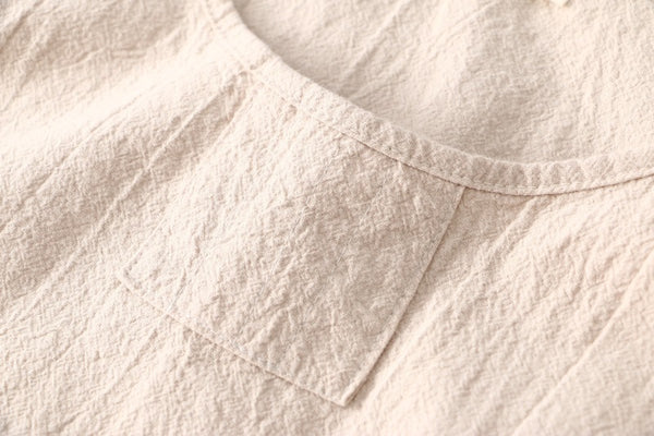 Simple Short Sleeved Women Cotton and Linen T-shirt